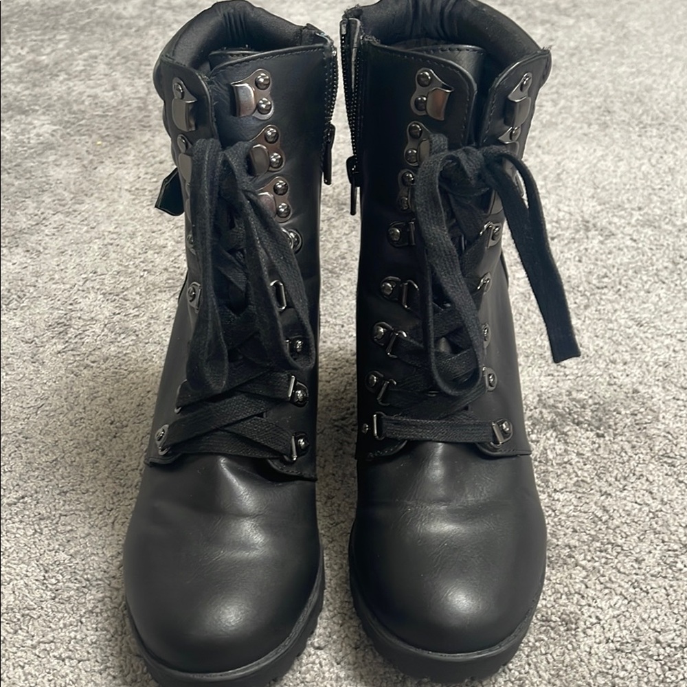 Stylish Black Leather MIA Boots